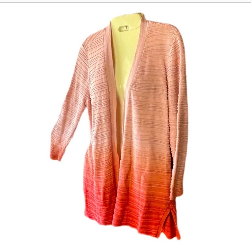 Ombré coral/peach cardigan